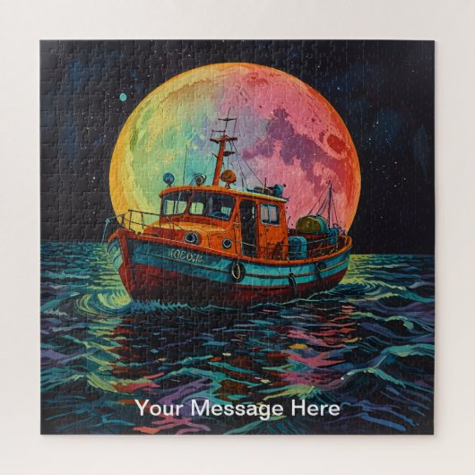 Unieke psychedelische & plezier gepersonaliseerd legpuzzel (Verticaal)