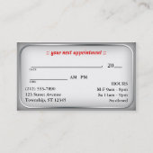 Unieke "Puffy" Zebra Print Appointkaarten Afsprakenkaartje (Achterkant)