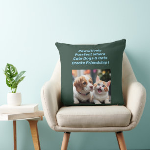 Unieke Puppy & Cat Friendship Sierkussen Design.