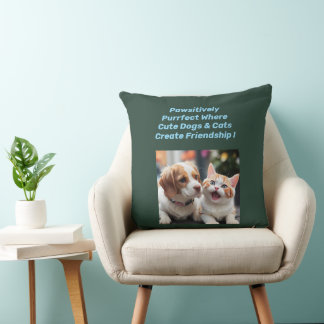 Unieke Puppy & Cat Friendship Sierkussen Design.