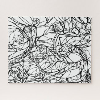 unieke PUZZEL handgetekende lijnkunst, kleur deze