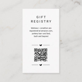 Unieke QR-code Cadeauregister Kaart invoegen