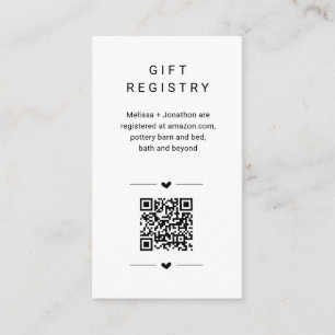 Unieke QR-code Cadeauregister Kaart invoegen