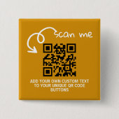 Unieke QR-code gepersonaliseerde scanbare website Vierkante Button 5,1 Cm (Voorkant)