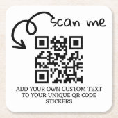 Unieke QR code gepersonaliseerde scannable website Kartonnen Onderzetters (Voorkant)