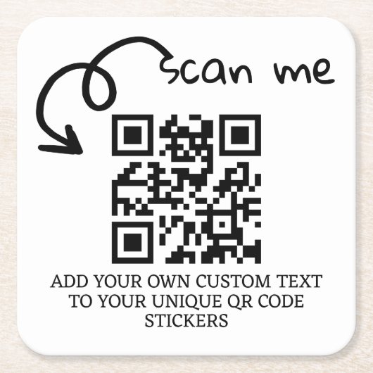 Unieke QR code gepersonaliseerde scannable website Kartonnen Onderzetters (Voorkant)
