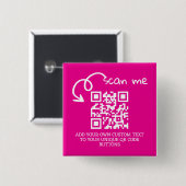 Unieke QR code gepersonaliseerde scannable website Vierkante Button 5,1 Cm (Voorkant /achterkant)