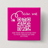 Unieke QR code gepersonaliseerde scannable website Vierkante Button 5,1 Cm (Voorkant)