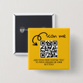 Unieke QR code gepersonaliseerde scannable website Vierkante Button 5,1 Cm (Voorkant /achterkant)
