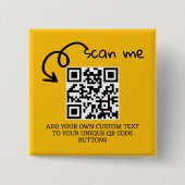 Unieke QR code gepersonaliseerde scannable website Vierkante Button 5,1 Cm (Voorkant)