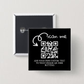 Unieke QR code gepersonaliseerde scannable website Vierkante Button 5,1 Cm (Voorkant /achterkant)
