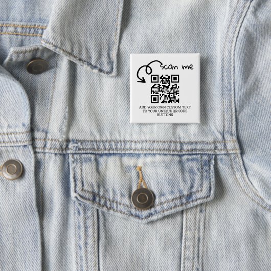 Unieke QR code gepersonaliseerde scannable website Vierkante Button 5,1 Cm (In situ)