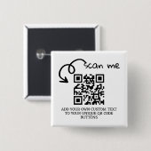 Unieke QR code gepersonaliseerde scannable website Vierkante Button 5,1 Cm (Voorkant /achterkant)