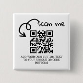 Unieke QR code gepersonaliseerde scannable website Vierkante Button 5,1 Cm (Voorkant)