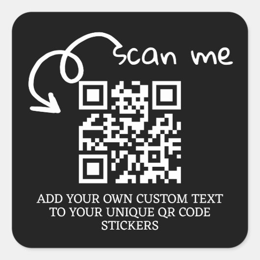 Unieke QR code gepersonaliseerde scannable website Vierkante Sticker (Voorkant)