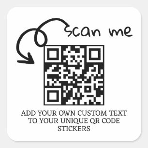 Unieke QR code gepersonaliseerde scannable website Vierkante Sticker