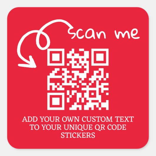 Unieke QR code gepersonaliseerde scannable website Vierkante Sticker (Voorkant)