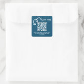Unieke QR code gepersonaliseerde scannable website Vierkante Sticker (Tas)