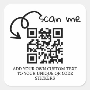 Unieke QR code gepersonaliseerde scannable website Vierkante Sticker