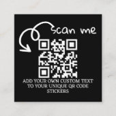 Unieke QR code gepersonaliseerde scannable website Vierkante Visitekaartje (Voorkant)