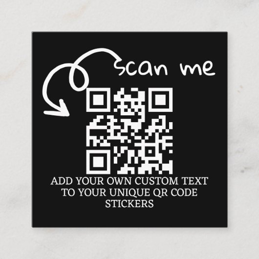 Unieke QR code gepersonaliseerde scannable website Vierkante Visitekaartje (Voorkant)