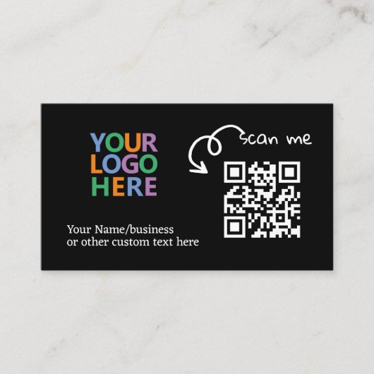 Unieke QR code gepersonaliseerde scannable website Visitekaartje (Voorkant)