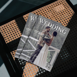 Unieke QR code magazine cover foto bruiloft Bedankkaart