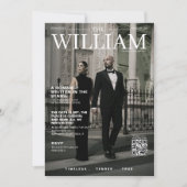 Unieke QR code magazine cover foto bruiloft Kaart (Voorkant)