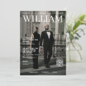 Unieke QR code magazine cover foto bruiloft Kaart (Staand voorkant)