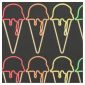 Unieke Rainbow Neon Light Ice Cream Cont Pattern Stof (Close Up)