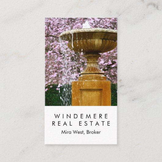 Unieke "Real Estate Agent Broker Garden Fountain" Visitekaartje (Voorkant)
