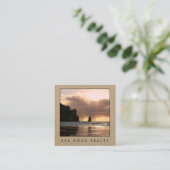 Unieke Real Estate Agent Rocks Beach Photo KRAFT Vierkante Visitekaartje (Staand voorkant)