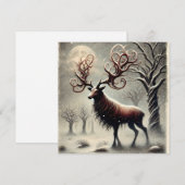 Unieke Red Deer Christmas Kaart (Voorkant / Achterkant)