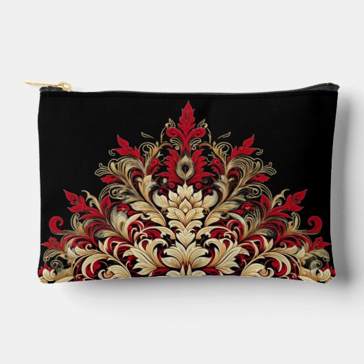 Unieke Red Gold en Black Damask stijl Etui (Voorkant)