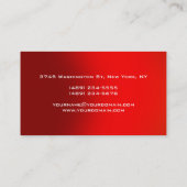 Unieke Red Gray Monogram Manager Visitekaartje (Achterkant)