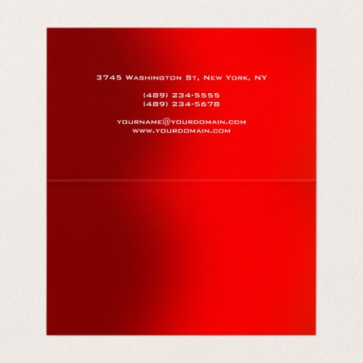 Unieke Red Gray Monogram Manager Visitekaartje (Binnenkant ongevouwen)