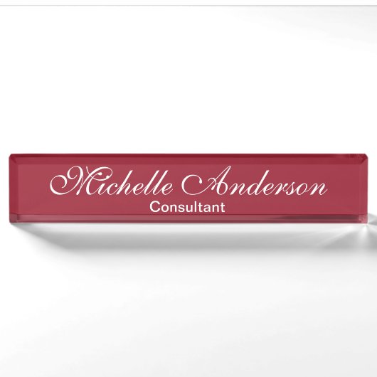 Unieke Red Rose Script Consultant naamplaat Naambordje (Voorkant)