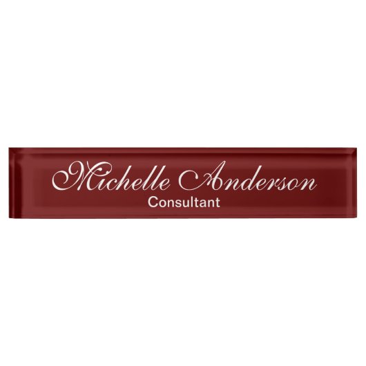 Unieke Red Script Consultant naamplaat Naambordje (Voorkant)