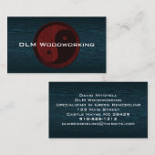 Unieke Red Wood Yin Yang Contractor Visitekaartje (Voorkant / Achterkant)