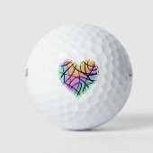 Unieke Regenboog Hart Golfballen (Voorkant)