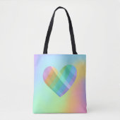 Unieke regenbooghartCanvas tas (Voorkant)