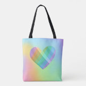 Unieke regenbooghartCanvas tas (Achterkant)