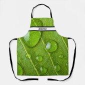 Unieke regendruppels op Green Leaf Natuur Schort (Voorkant)