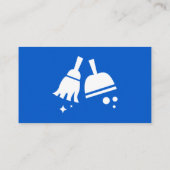 Unieke reiniging van het witte en blauwe vaste hui visitekaartje (Achterkant)