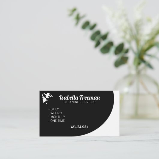 Unieke reiniging van het witte en zwarte vaste hui visitekaartje (Staand voorkant)
