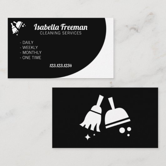 Unieke reiniging van het witte en zwarte vaste hui visitekaartje (Voorkant / Achterkant)