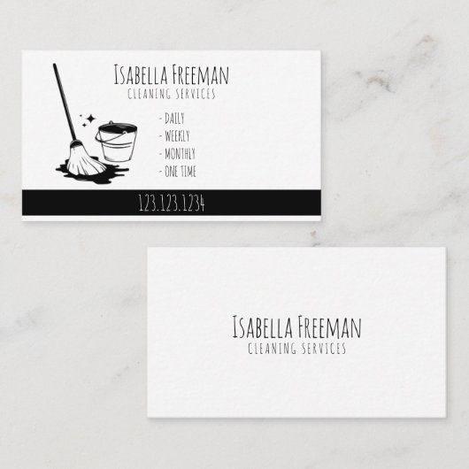 Unieke reinigingsservice voor wit en zwart huis  visitekaartje (Voorkant / Achterkant)