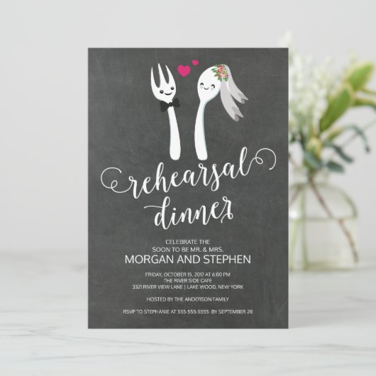 Unieke repetitie diner uitnodiging (Staand voorkant)