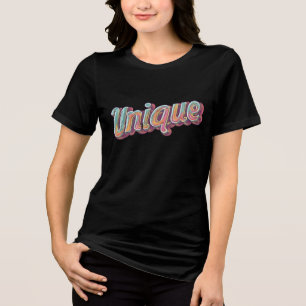 Unieke Retro 3D-Typografie Kleurrijk Script Street Tri-Blend Shirt