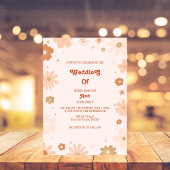 Unieke retro 70s bruiloft kaart